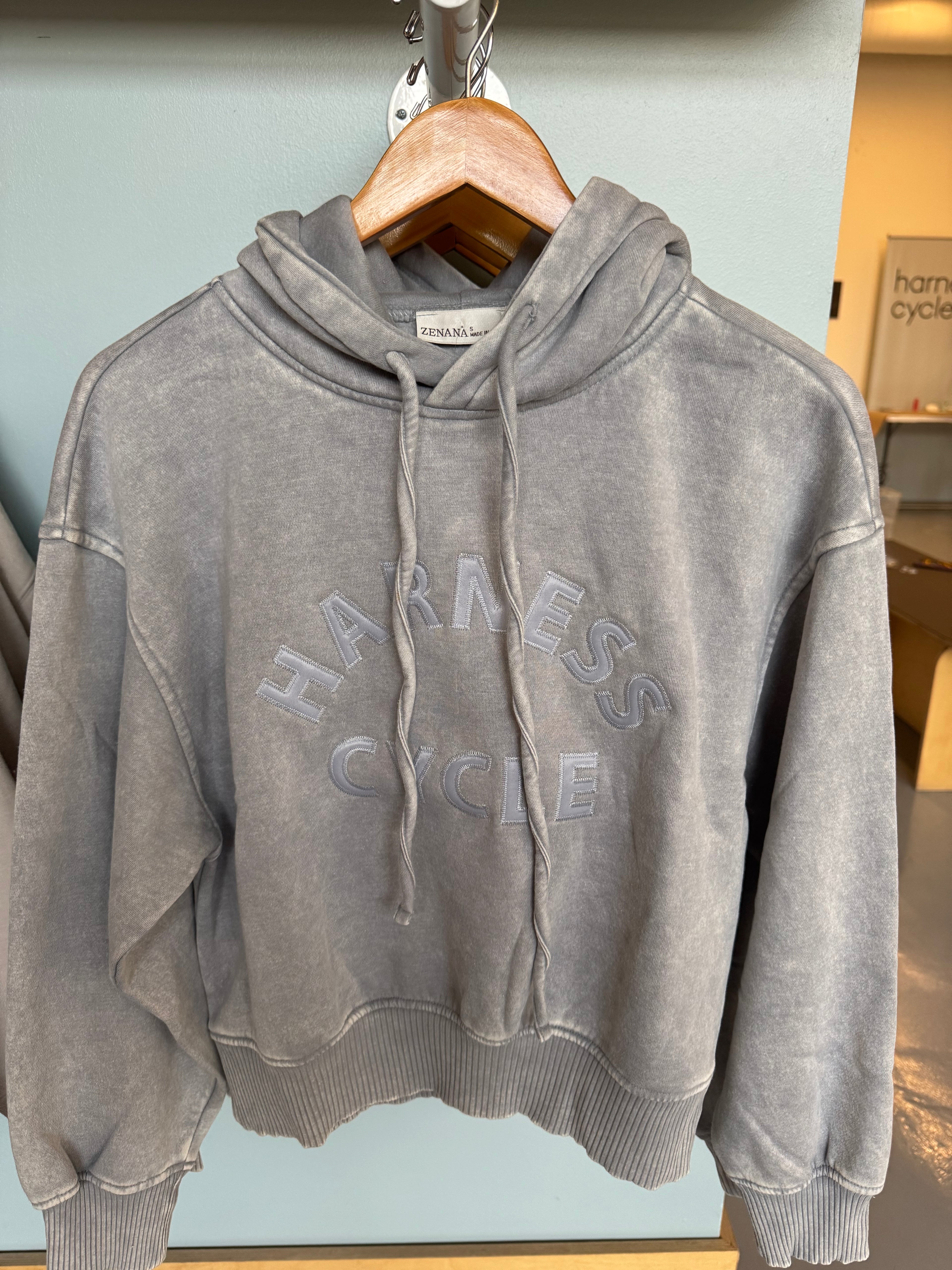 Loose Fit Faded Crop Hoodie